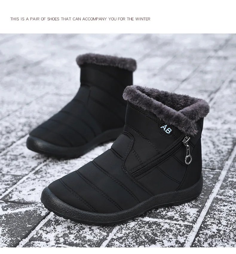 Women Boots Watarproof Ankle Boots For Women Winter Shoes Keep Warm Snow Boots Female Zipper Botines Winter Botas Mujer