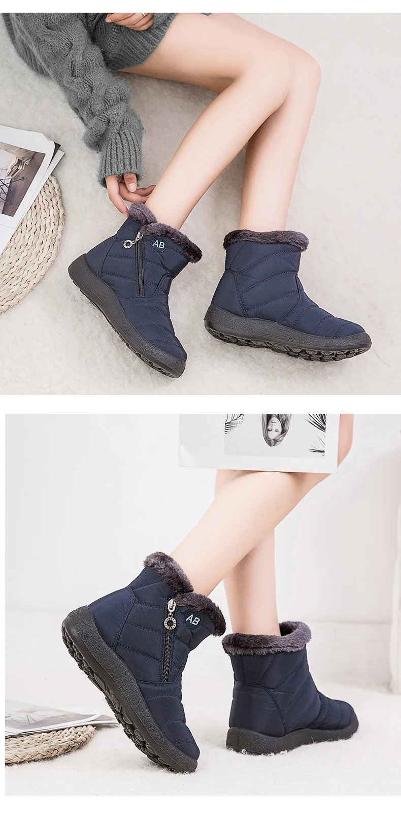 Winter Women Boots Thick Bottom Ankle Boots Women Waterproof Boots Fashion Women Shoes Solid Color Ladies Shoes Female Sneakers Winter Women Boots Thick Bottom Ankle Boots Women Waterproof Boots Fashion Women Shoes Solid Color Ladies Shoes Female Sneakers