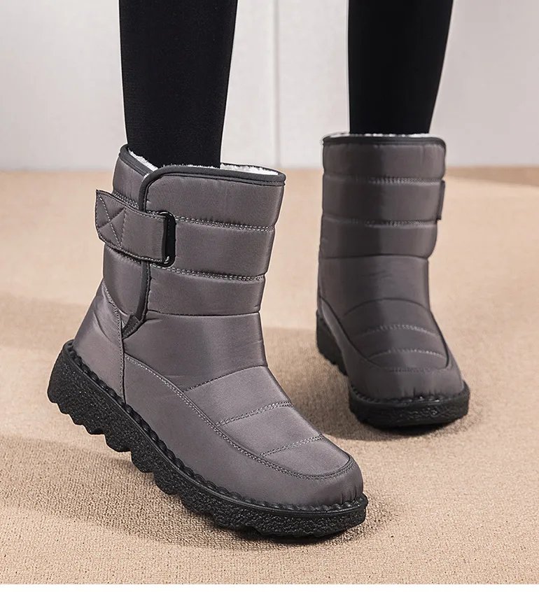 Women's Boots Super Warm Winter Boots With Heels Snow Boots Rubber Booties Fur Bota Feminina Short Boot Female Winter Shoes