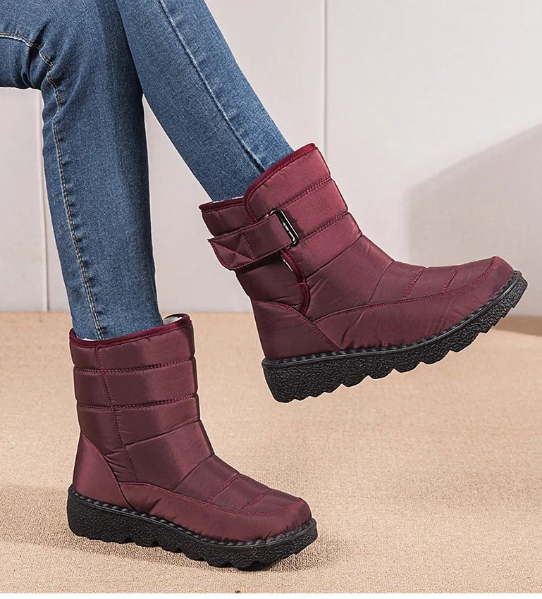 Women's Boots Super Warm Winter Boots With Heels Snow Boots Rubber Booties Fur Bota Feminina Short Boot Female Winter Shoes