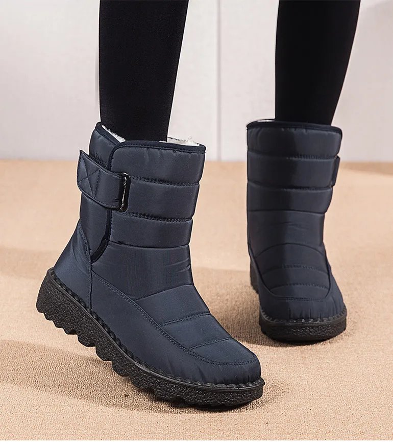 Women's Boots Super Warm Winter Boots With Heels Snow Boots Rubber Booties Fur Bota Feminina Short Boot Female Winter Shoes