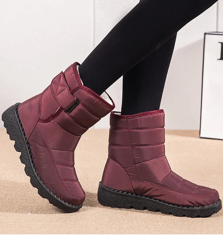 Women's Boots Super Warm Winter Boots With Heels Snow Boots Rubber Booties Fur Bota Feminina Short Boot Female Winter Shoes