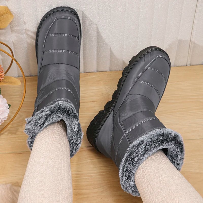 2023 Waterproof Snow Boots for Women Winter Shoes Faux Fur Plush Ankle Boots Woman Plus Size Non-Slip Warm Cotton Botas Mujer