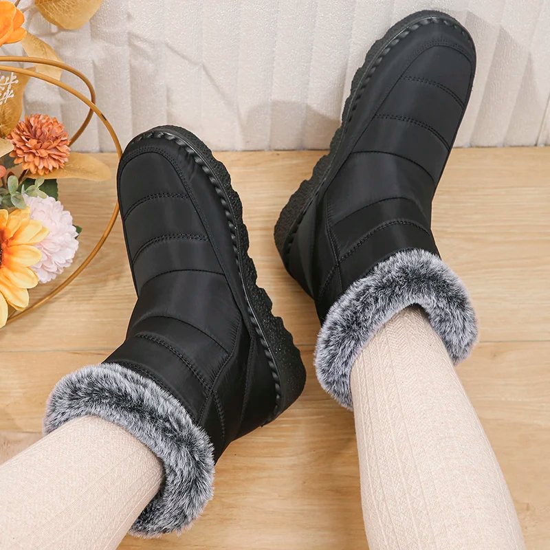 2023 Waterproof Snow Boots for Women Winter Shoes Faux Fur Plush Ankle Boots Woman Plus Size Non-Slip Warm Cotton Botas Mujer