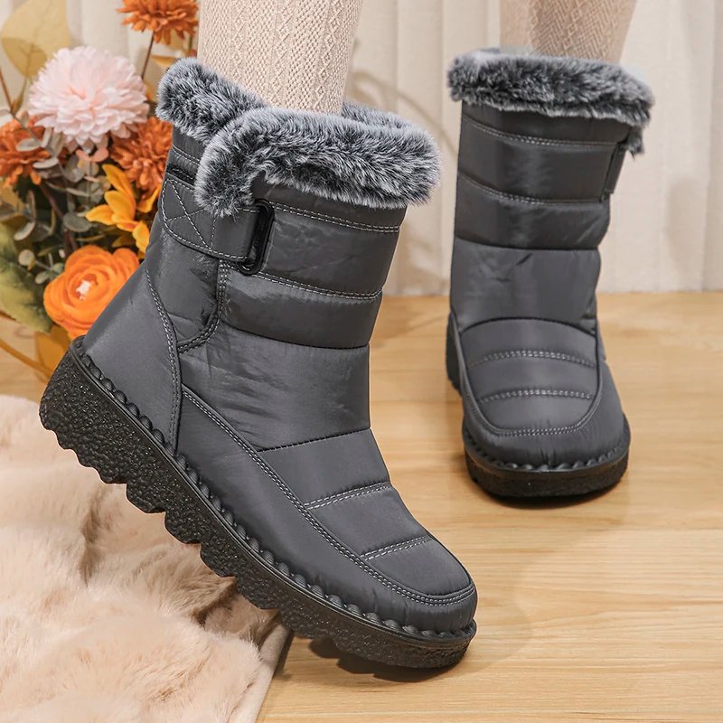 2023 Waterproof Snow Boots for Women Winter Shoes Faux Fur Plush Ankle Boots Woman Plus Size Non-Slip Warm Cotton Botas Mujer