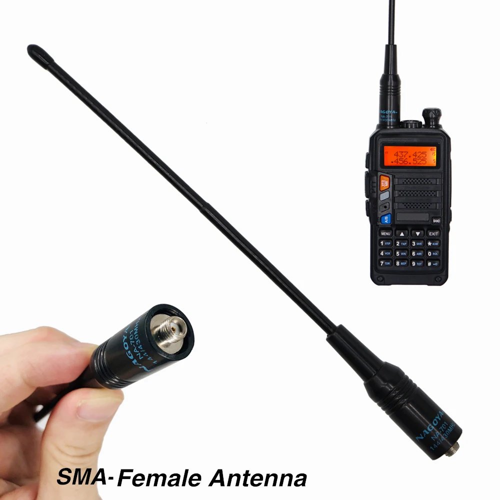 NA-771 Dual Band High Gain Soft Whip Antenna for UV5R Series 888s Intercom Antenna Handheld 2 Way Radio SMA Female Antenna