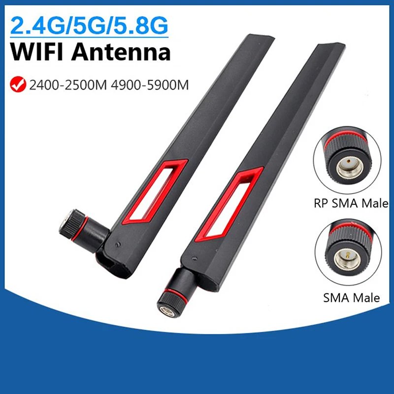 12dbi WIFI Antenna 2.4Ghz 5.8Ghz 50W SMA Male Universal Antena Amplifier WLAN Router Signal Booster Long Range For PC Digital TV
