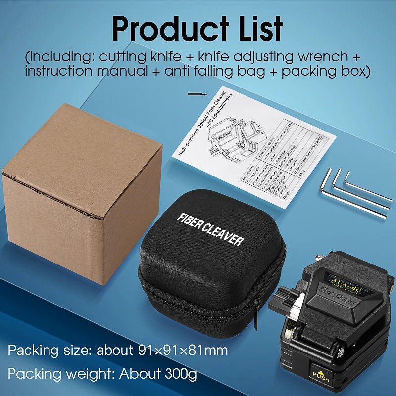 Fiber cleaver AUA-6C Cable Cutting Knife FTTT Fiber Optic Knife Tools cutter High Precision Cleaver 16 point blade