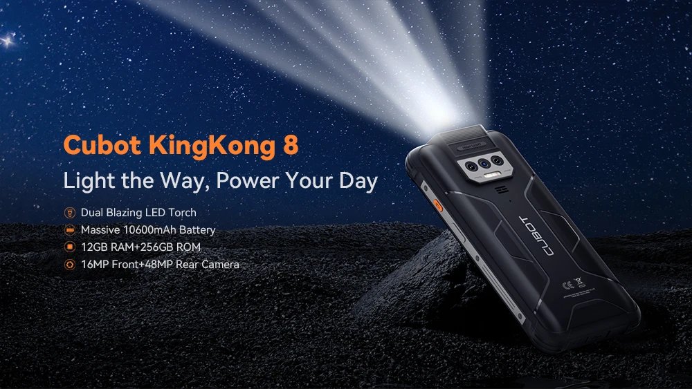 Cubot KingKong 8, Waterproof Rugged Smartphone Android 13, 12GB RAM(6GB+6GB), 256GB ROM, 10600mAh, NFC, Octa-core, 4G Phone, OTG Cubot KingKong 8, Waterproof Rugged Smartphone Android 13, 12GB RAM(6GB+6GB), 256GB ROM, 10600mAh, NFC, Octa-core, 4G Phone, OTG