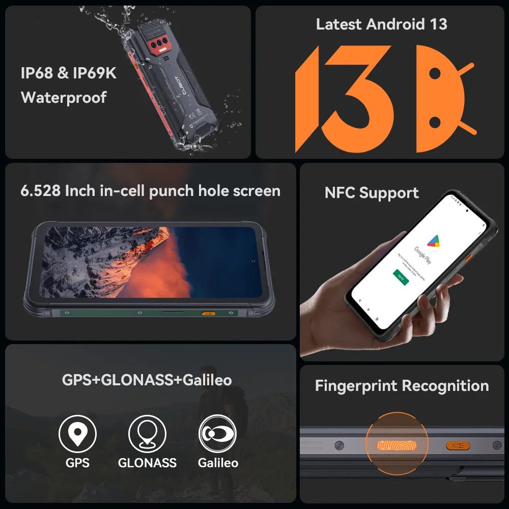 Cubot KingKong 8, Waterproof Rugged Smartphone Android 13, 12GB RAM(6GB+6GB), 256GB ROM, 10600mAh, NFC, Octa-core, 4G Phone, OTG Cubot KingKong 8, Waterproof Rugged Smartphone Android 13, 12GB RAM(6GB+6GB), 256GB ROM, 10600mAh, NFC, Octa-core, 4G Phone, OTG
