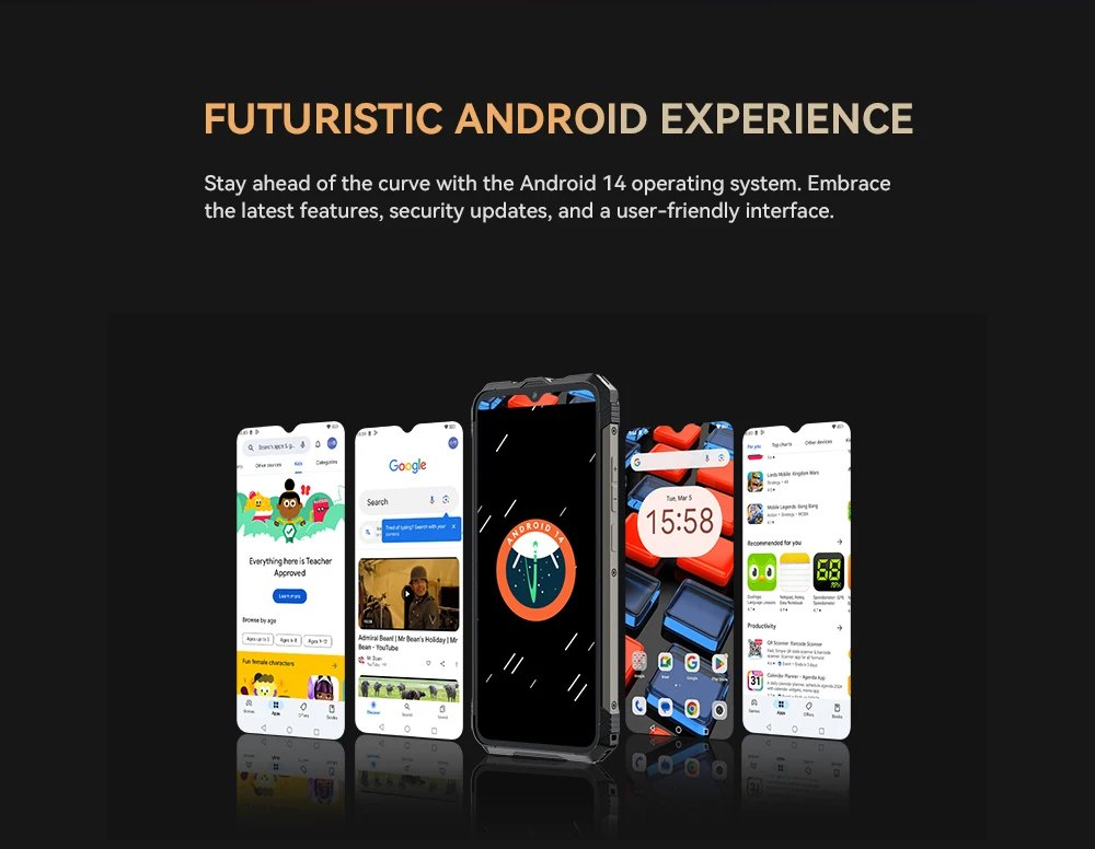 Cubot KINGKONG AX, Ultra-thin Rugged Smartphone Android 14, Helio G99, 24GB RAM(12+12GB), 256GB ROM, 120Hz Screen, 100MP, NFC