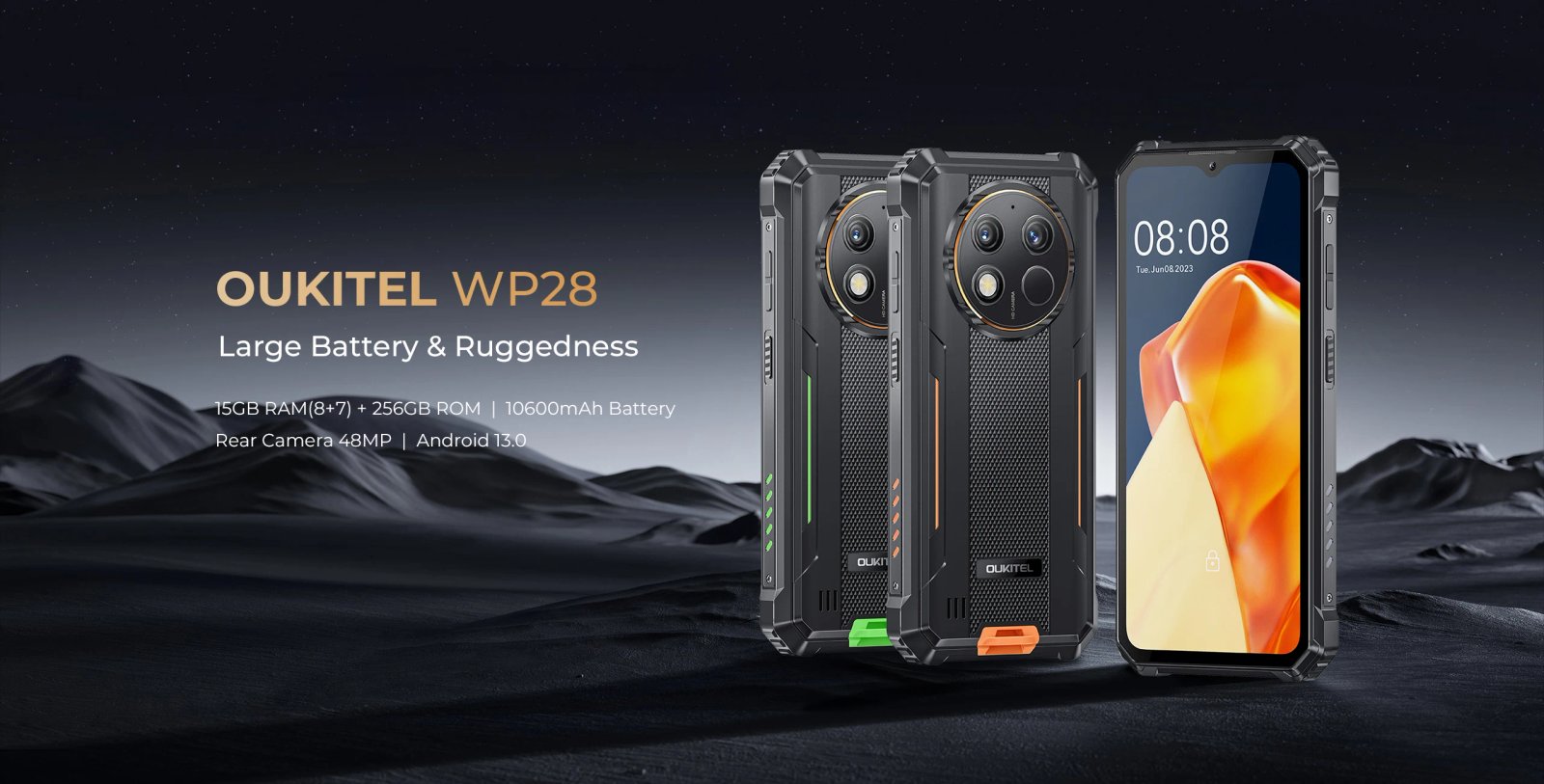 Oukitel WP28 Rugged smartphone 6.52‘' HD+ 10600mAh 8GB+256GB Android13 48MP Camera cellphone Oukitel WP28 Rugged smartphone 6.52‘' HD+ 10600mAh 8GB+256GB Android13 48MP Camera cellphone