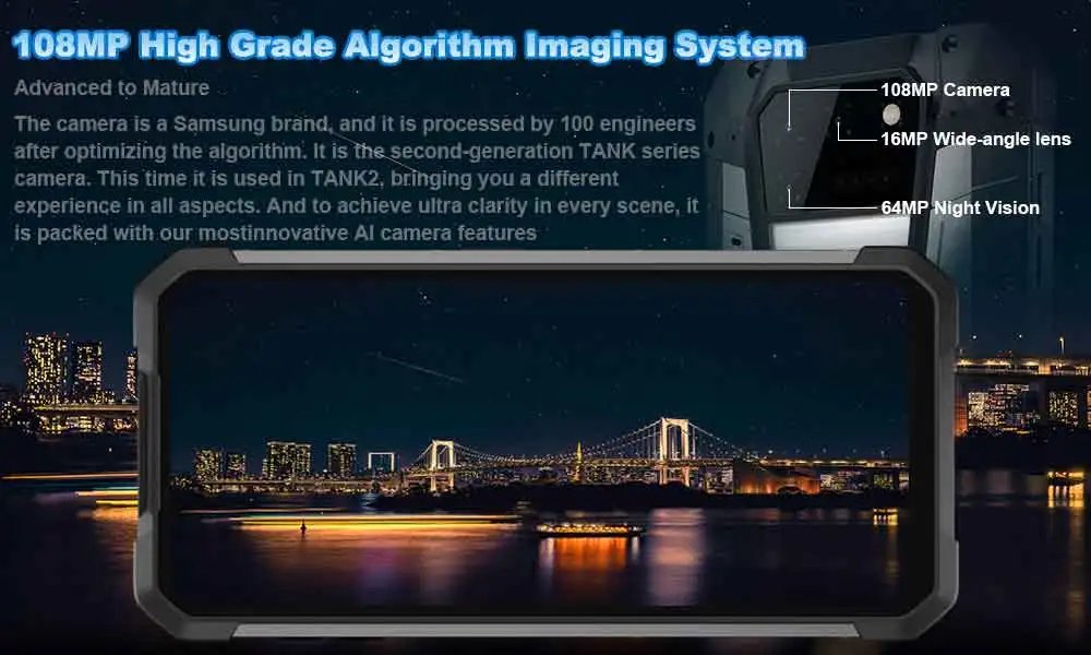 In Stock 8849 Tank 2 by Unihertz Projector Rugged Smartphone 22GB 256GB Cellphone 108MP G99 Night Vision IP68 Mobile Phone