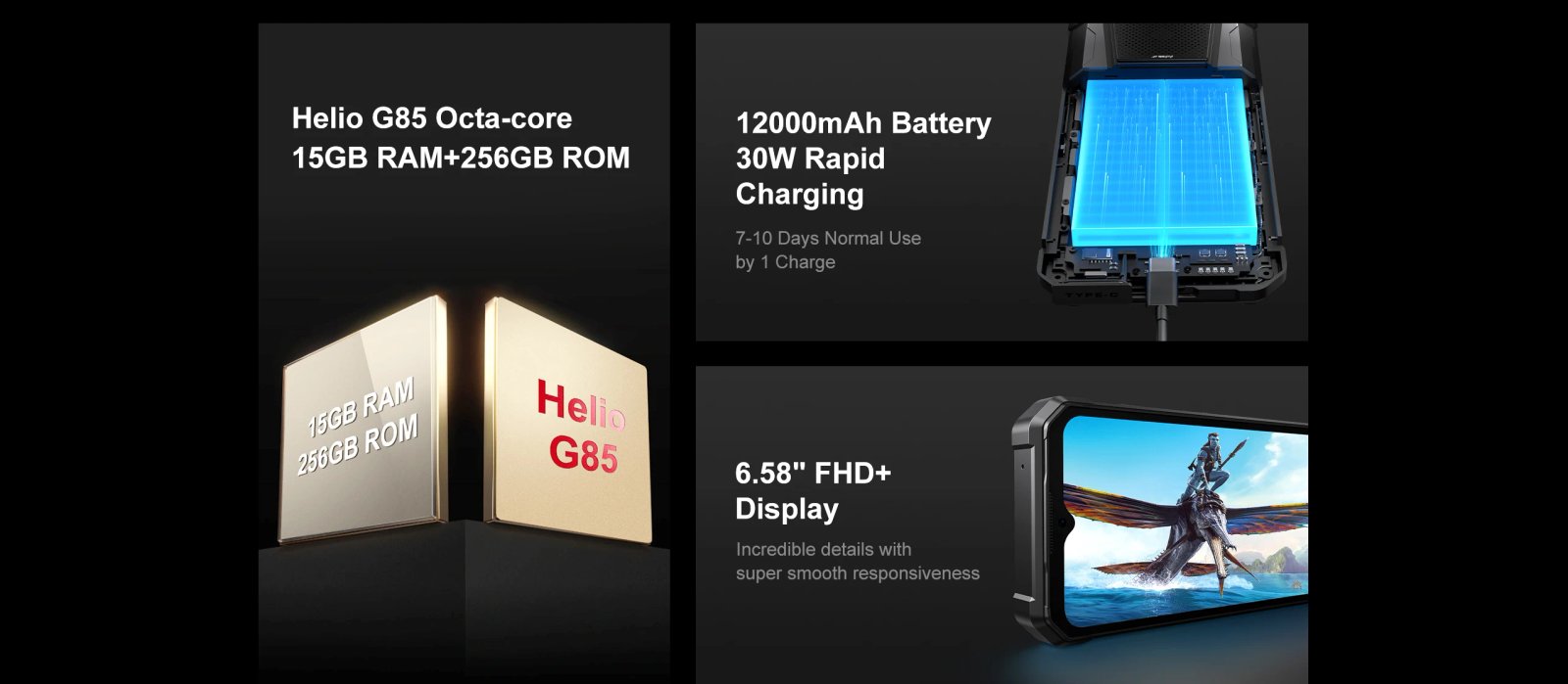 [World Premeire] FOSSiBOT F106 PRO Rugged Smartphone 15GB+256GB MTK G85 Android 14 12000mAh Cellphone Mobile phoneS 6.58&rdquo;FHD+30W