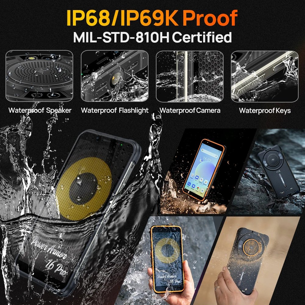 【World Premiere】Ulefone Power Armor 16S Rugged Waterproof Smartphone NFC 16GB+128GB 50MP Camera 9600mAh Android 13 Phone Global 【World Premiere】Ulefone Power Armor 16S Rugged Waterproof Smartphone NFC 16GB+128GB 50MP Camera 9600mAh Android 13 Phone Global