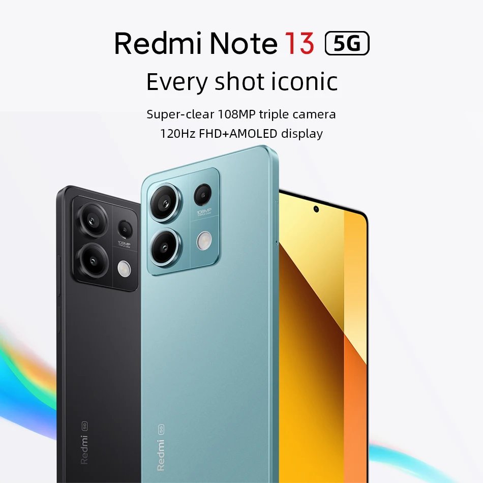 [World Premiere] Global Version Xiaomi Redmi Note 13 5G NFC 108MP Camera 6nm Dimensity 6080 Smartphone 33W Charging 120Hz AMOLED