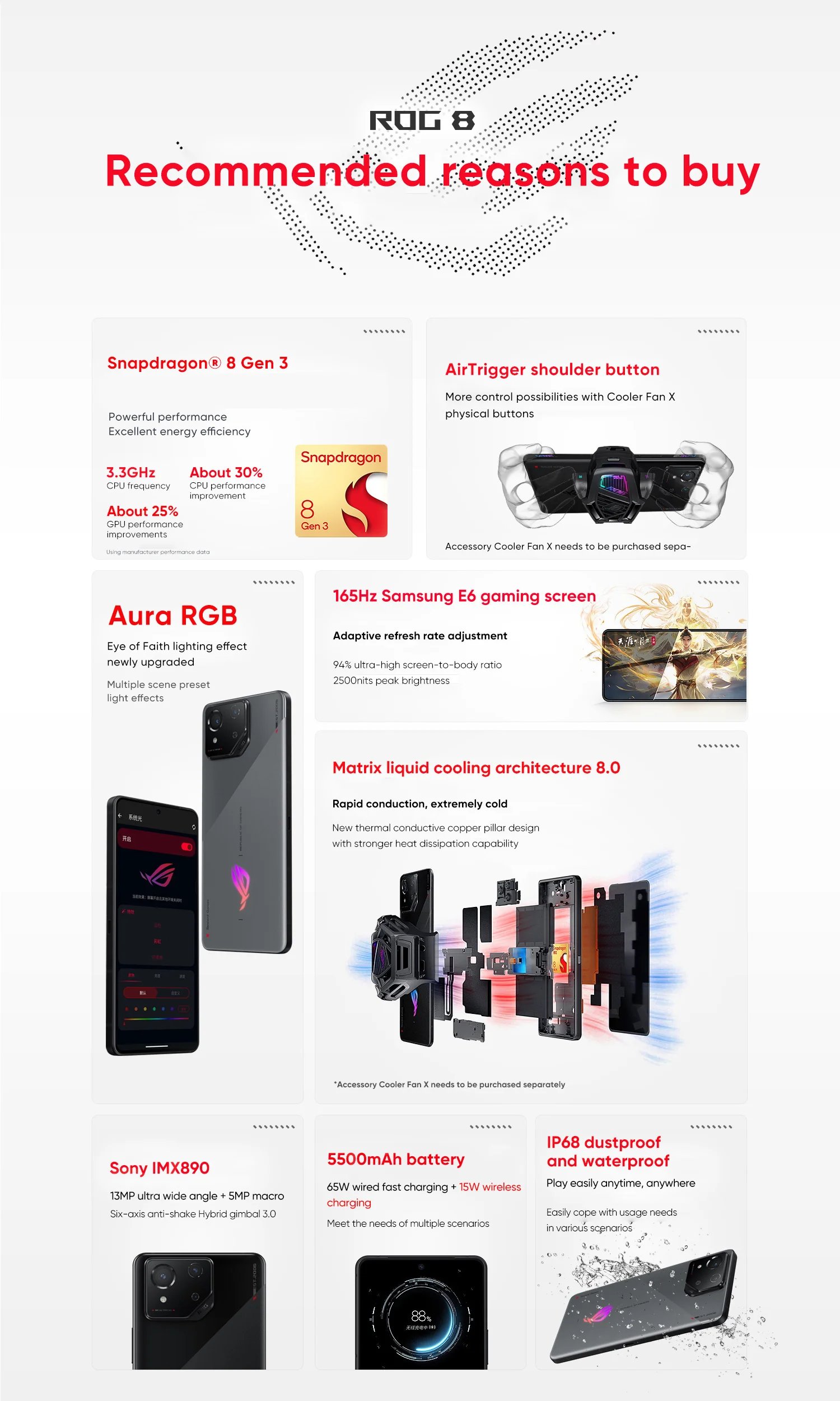 2024 World Premiere ASUS ROG Phone 8 Snapdragon 8 Gen 3 5G Smartphone 6.78'' 165HZ E-Sports Screen 65W Charging NFC ROG 8 Pro 2024 World Premiere ASUS ROG Phone 8 Snapdragon 8 Gen 3 5G Smartphone 6.78'' 165HZ E-Sports Screen 65W Charging NFC ROG 8 Pro