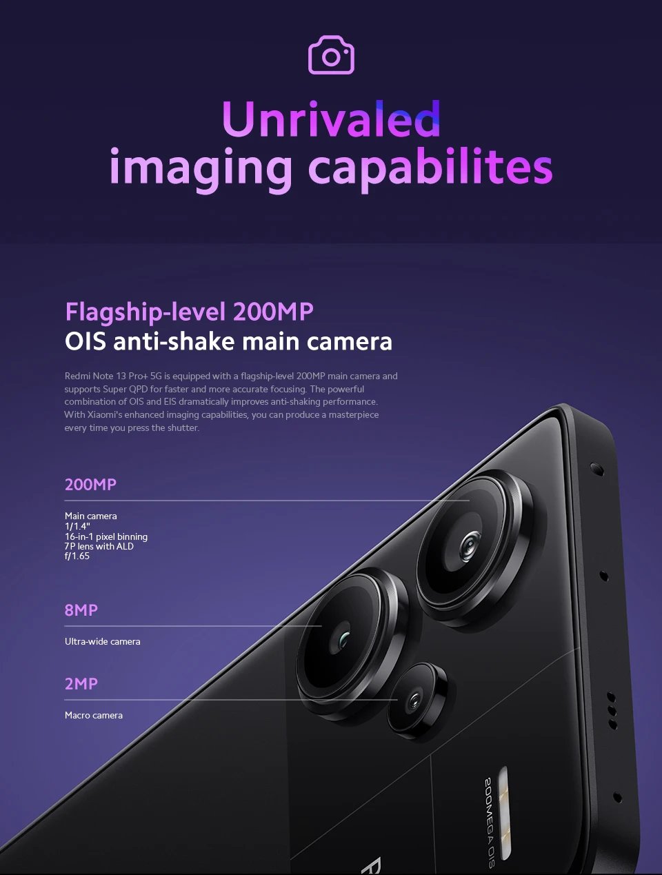 Global Version Xiaomi Redmi Note 13 Pro Plus 5G Smartphone 120W HyperCharge MediaTek Dimensity 7200-Ultra 200MP OIS Camera NFC