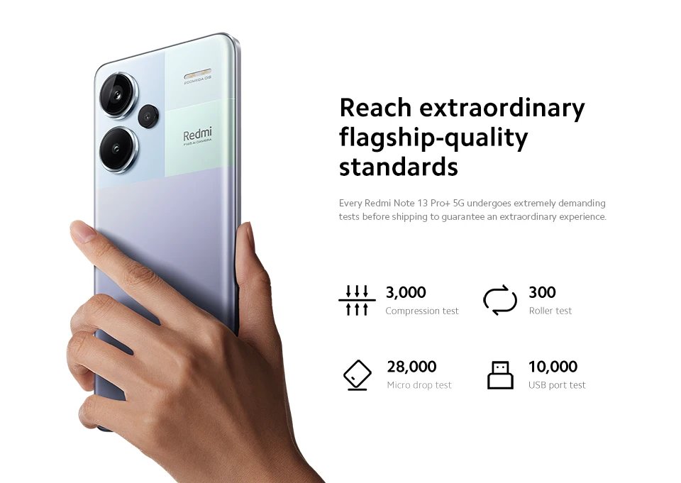 Global Version Xiaomi Redmi Note 13 Pro Plus 5G Smartphone 120W HyperCharge MediaTek Dimensity 7200-Ultra 200MP OIS Camera NFC