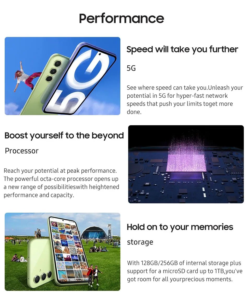 Samsung Galaxy A54 5G Smartphone Exynos 1380 Triple 50MP Camera 6.4