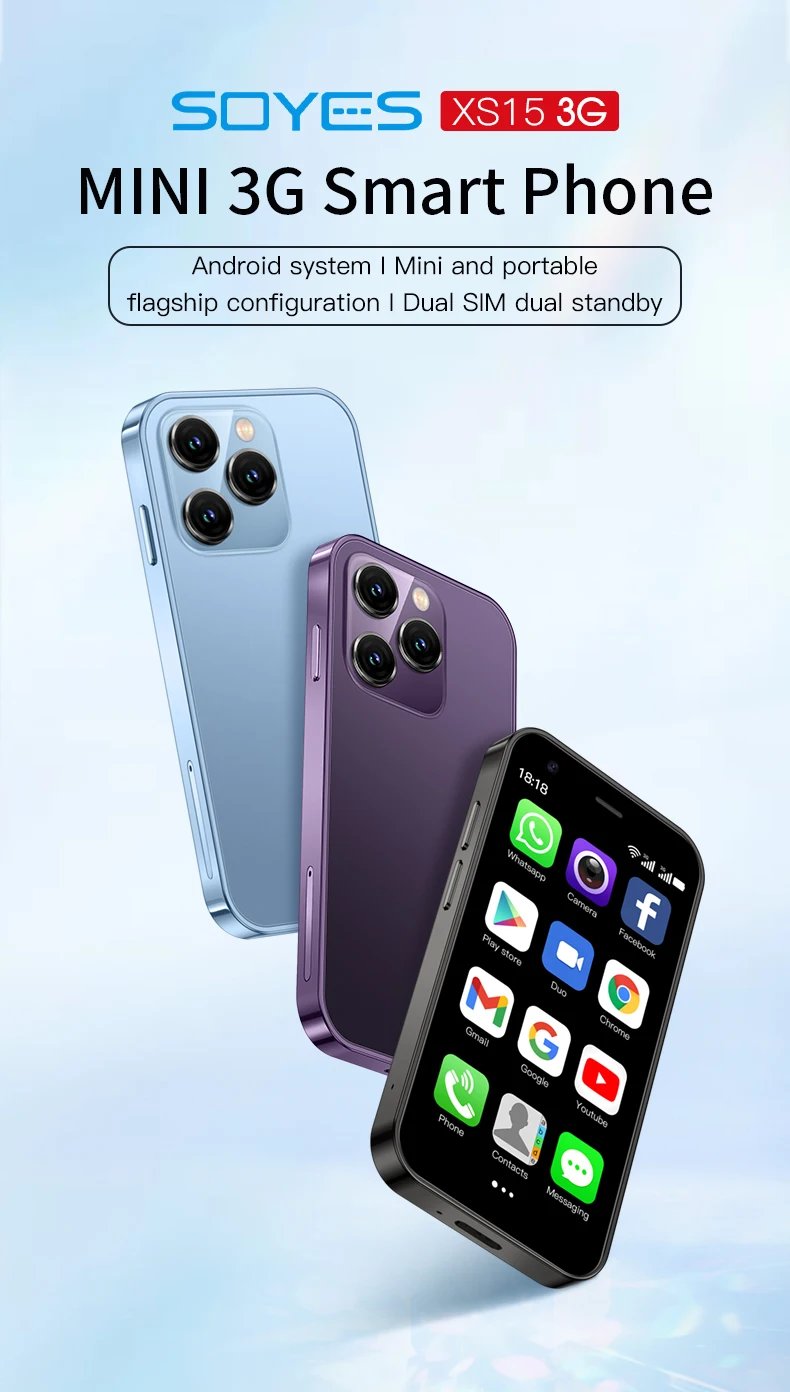 2023 NEW SOYES XS15 Mi Phone SmartPhone Android 8.1 3.0'' Dual SIM Standby 3G Mobile Phone Wifi GPS Play Store 2GB 16GB 2023 NEW SOYES XS15 Mi Phone SmartPhone Android 8.1 3.0'' Dual SIM Standby 3G Mobile Phone Wifi GPS Play Store 2GB 16GB