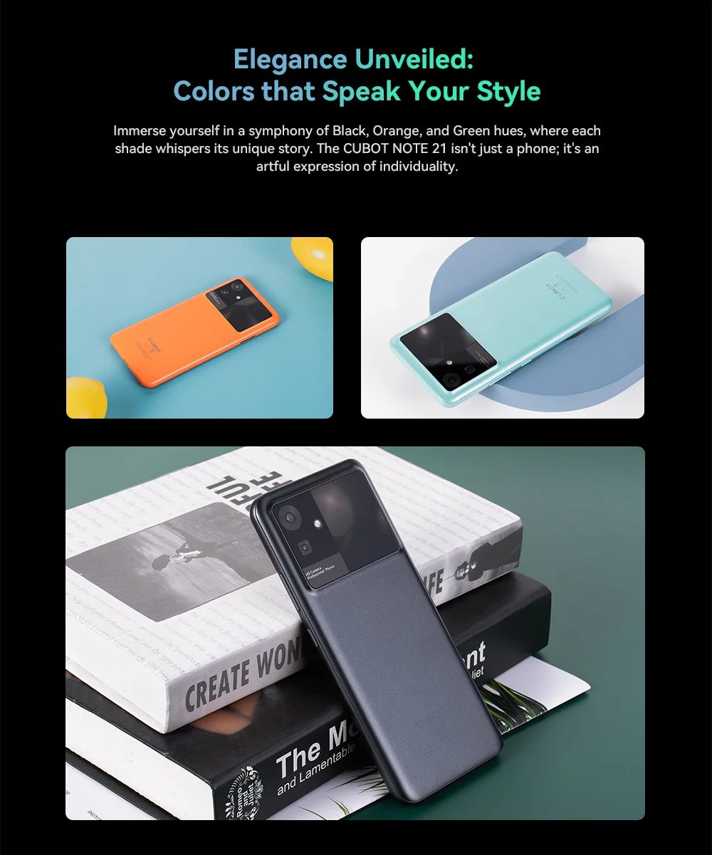 Cubot Note 21, 2023 New Smartphone Android 13, 12GB RAM(6+6GB), 128GB ROM, 6.56 Inch 90Hz Screen, 50MP Camera, 5200mAh, Face ID Cubot Note 21, 2023 New Smartphone Android 13, 12GB RAM(6+6GB), 128GB ROM, 6.56 Inch 90Hz Screen, 50MP Camera, 5200mAh, Face ID