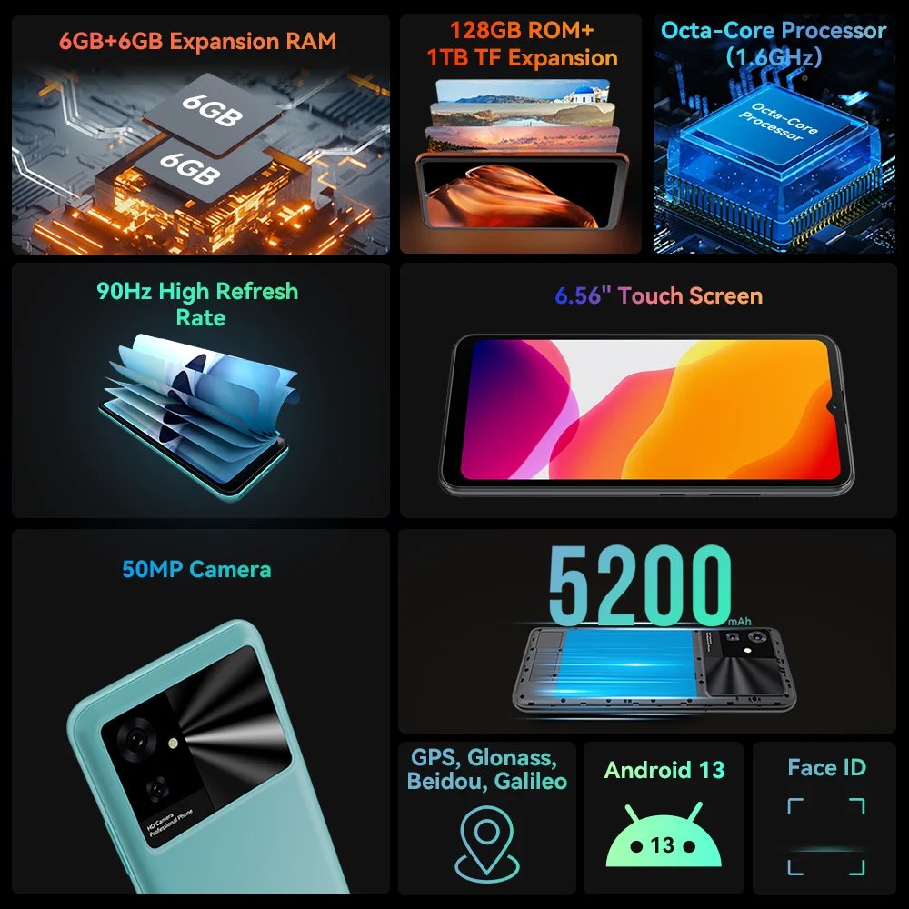 Cubot Note 21, 2023 New Smartphone Android 13, 12GB RAM(6+6GB), 128GB ROM, 6.56 Inch 90Hz Screen, 50MP Camera, 5200mAh, Face ID Cubot Note 21, 2023 New Smartphone Android 13, 12GB RAM(6+6GB), 128GB ROM, 6.56 Inch 90Hz Screen, 50MP Camera, 5200mAh, Face ID
