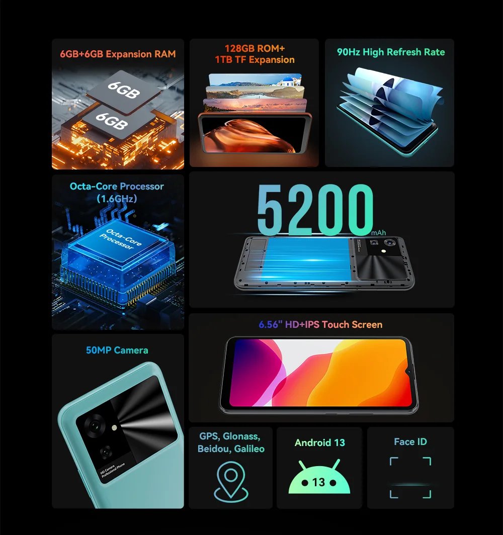 Cubot Note 21, 2023 New Smartphone Android 13, 12GB RAM(6+6GB), 128GB ROM, 6.56 Inch 90Hz Screen, 50MP Camera, 5200mAh, Face ID Cubot Note 21, 2023 New Smartphone Android 13, 12GB RAM(6+6GB), 128GB ROM, 6.56 Inch 90Hz Screen, 50MP Camera, 5200mAh, Face ID
