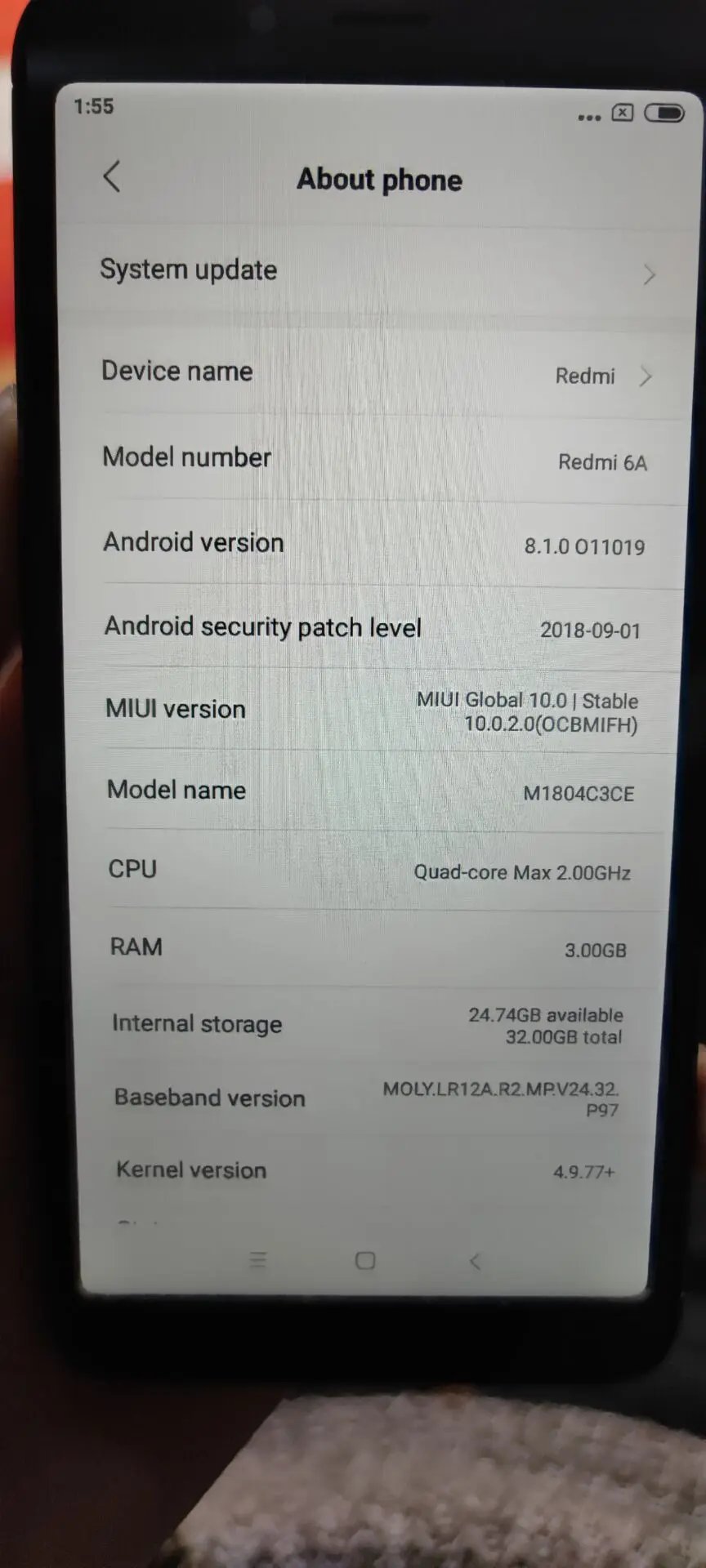 Xiaomi Redmi 6A Smartphone 5.45'' Full Screen AI Face Helio A22 Processor google play Glaobal ROM
