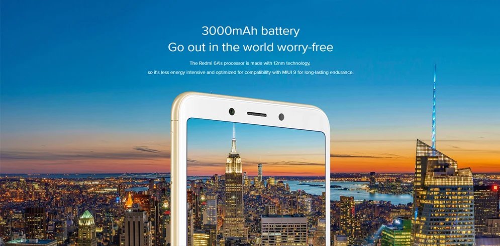 Xiaomi Redmi 6A Smartphone 5.45'' Full Screen AI Face Helio A22 Processor google play Glaobal ROM