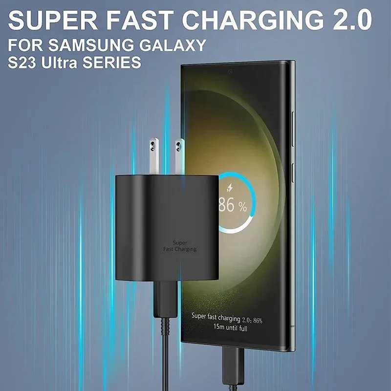 Original USB C Charger for Samsung Galaxy S Series PD Type C 50W High Speed Fast Charging Mobile Phone Adapter for IPhone 15 Pro