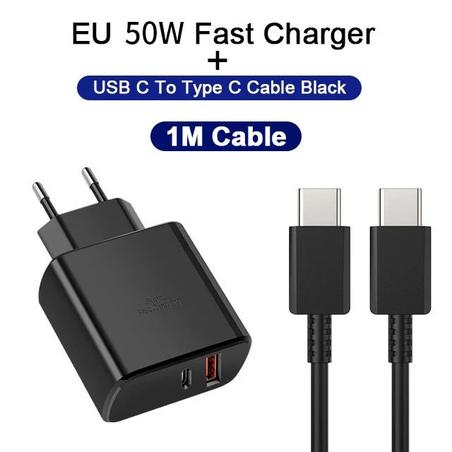 Original USB C Charger for Samsung Galaxy S Series PD Type C 50W High Speed Fast Charging Mobile Phone Adapter for IPhone 15 Pro