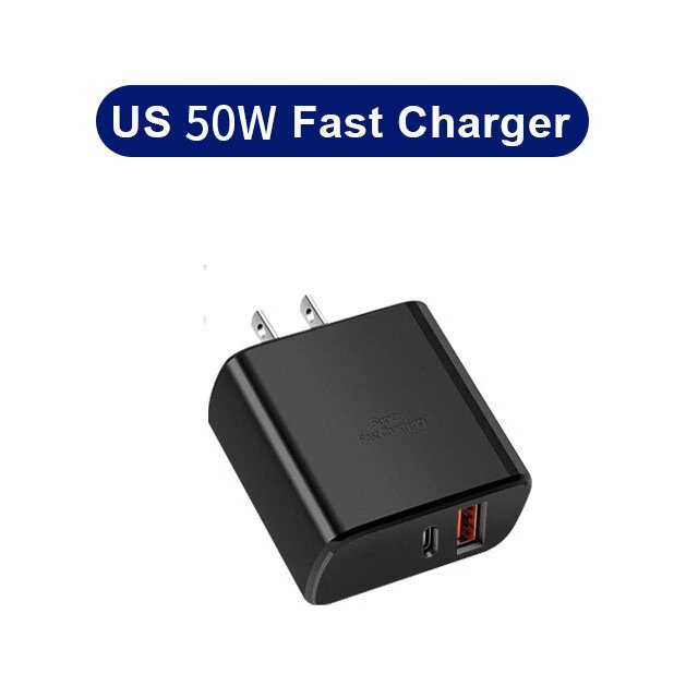 Original USB C Charger for Samsung Galaxy S Series PD Type C 50W High Speed Fast Charging Mobile Phone Adapter for IPhone 15 Pro