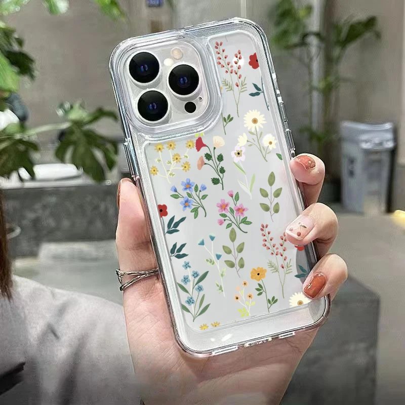 Flower Love Soft Silicone Phone Case For Xiaomi Redmi 12 13C Redmi Note 13 12 Pro Plus 5G 12S 11S 10S 10 Shockproof Clear Cover