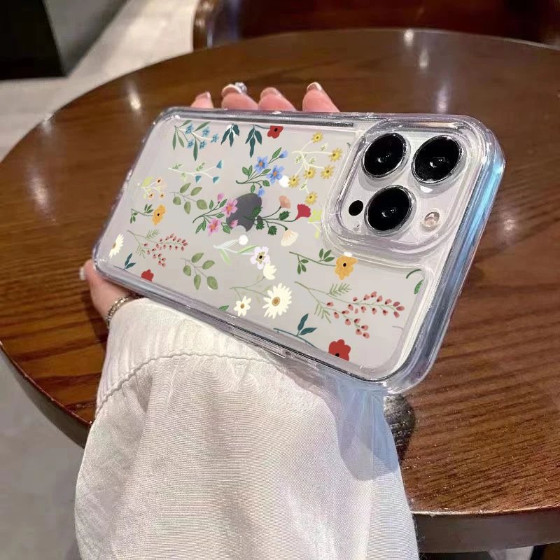 Flower Love Soft Silicone Phone Case For Xiaomi Redmi 12 13C Redmi Note 13 12 Pro Plus 5G 12S 11S 10S 10 Shockproof Clear Cover