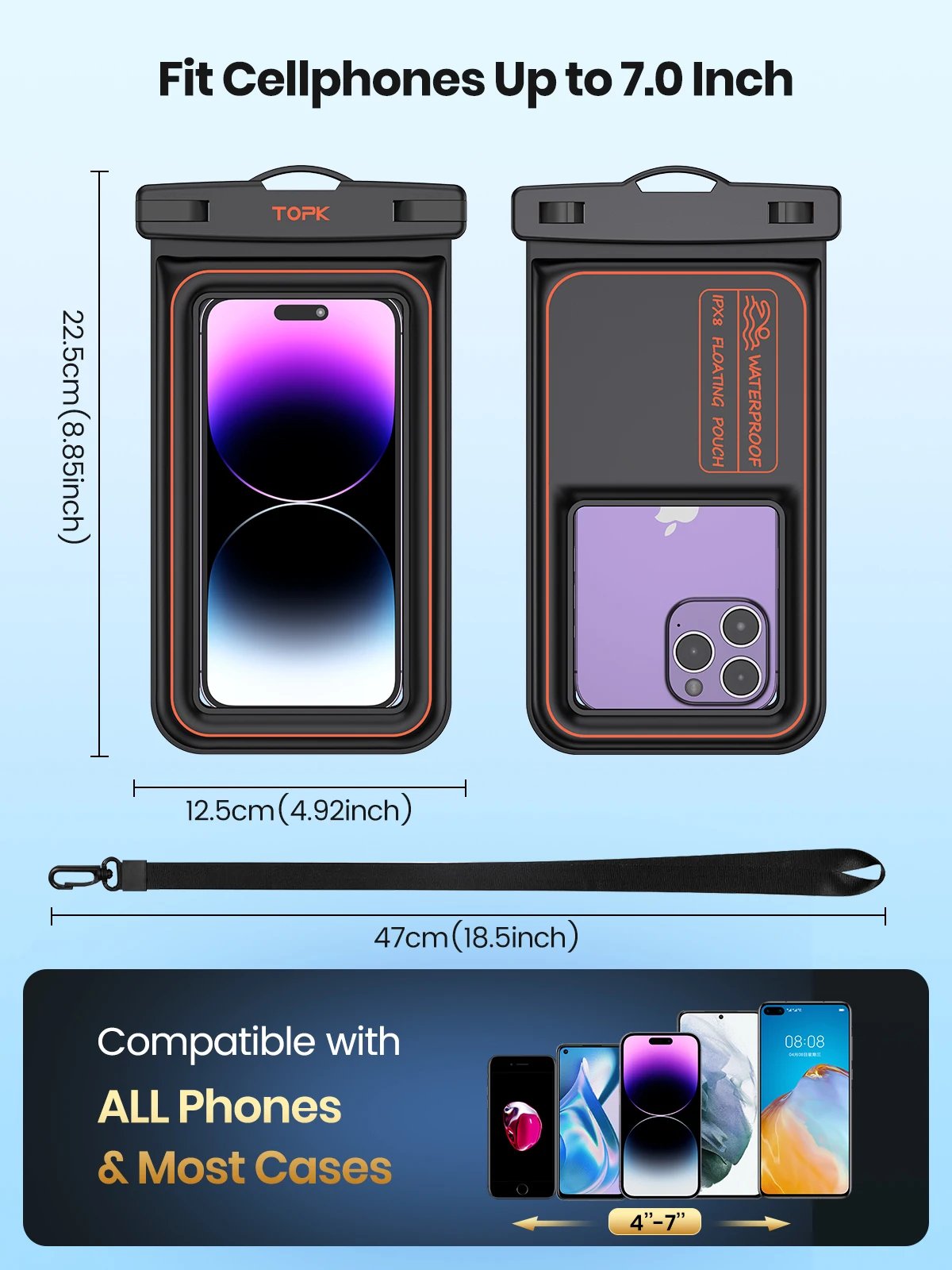 Waterproof Phone Pouch IPX8 Floating Dry Bag Waterproof Phone Case for Vacation Beach compatible with under 7 inches phones Waterproof Phone Pouch IPX8 Floating Dry Bag Waterproof Phone Case for Vacation Beach compatible with under 7 inches phones