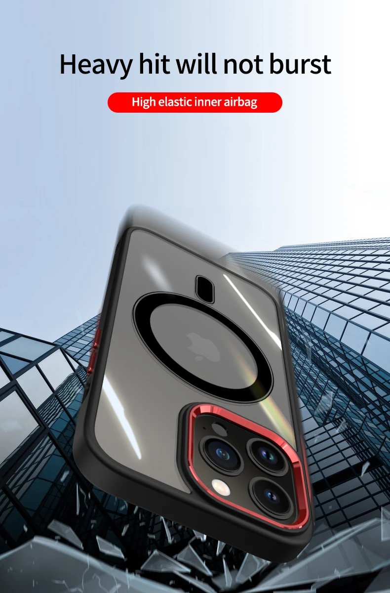 Luxury Clear HD Phone Case For iPhone 14 13 12 11 15 Pro Max Funda Magnetic Magsafe Wireless Charging Shockproof Cellphone Cover