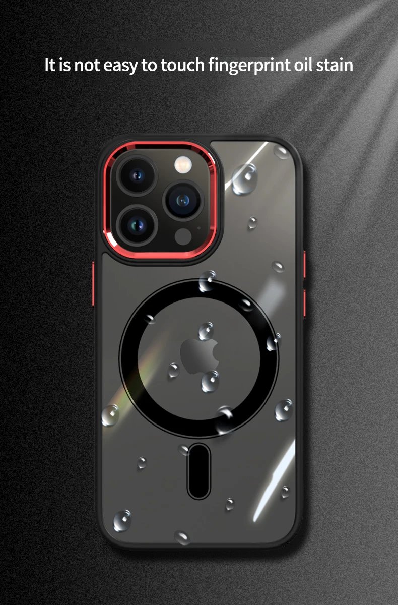 Luxury Clear HD Phone Case For iPhone 14 13 12 11 15 Pro Max Funda Magnetic Magsafe Wireless Charging Shockproof Cellphone Cover