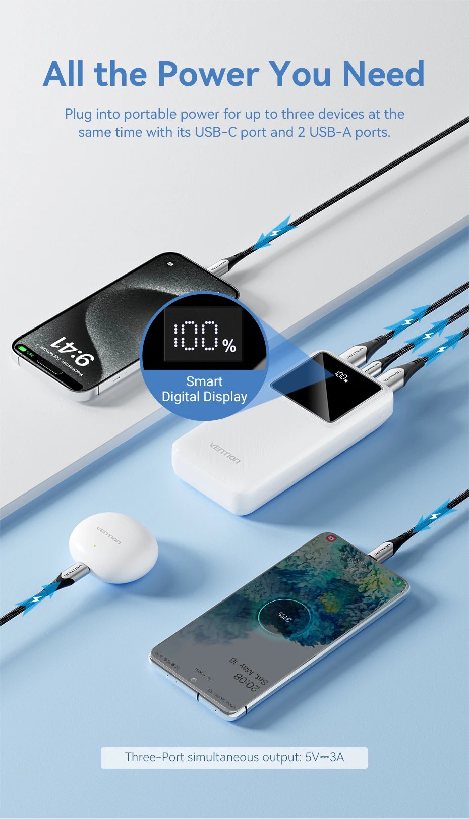 Vention 22.5W Power Bank Fast Charge 20000mAh Portable PowerBank for iPhone 15 Pro Max Xiaomi 10000mAh Portable Battery Charger Vention 22.5W Power Bank Fast Charge 20000mAh Portable PowerBank for iPhone 15 Pro Max Xiaomi 10000mAh Portable Battery Charger