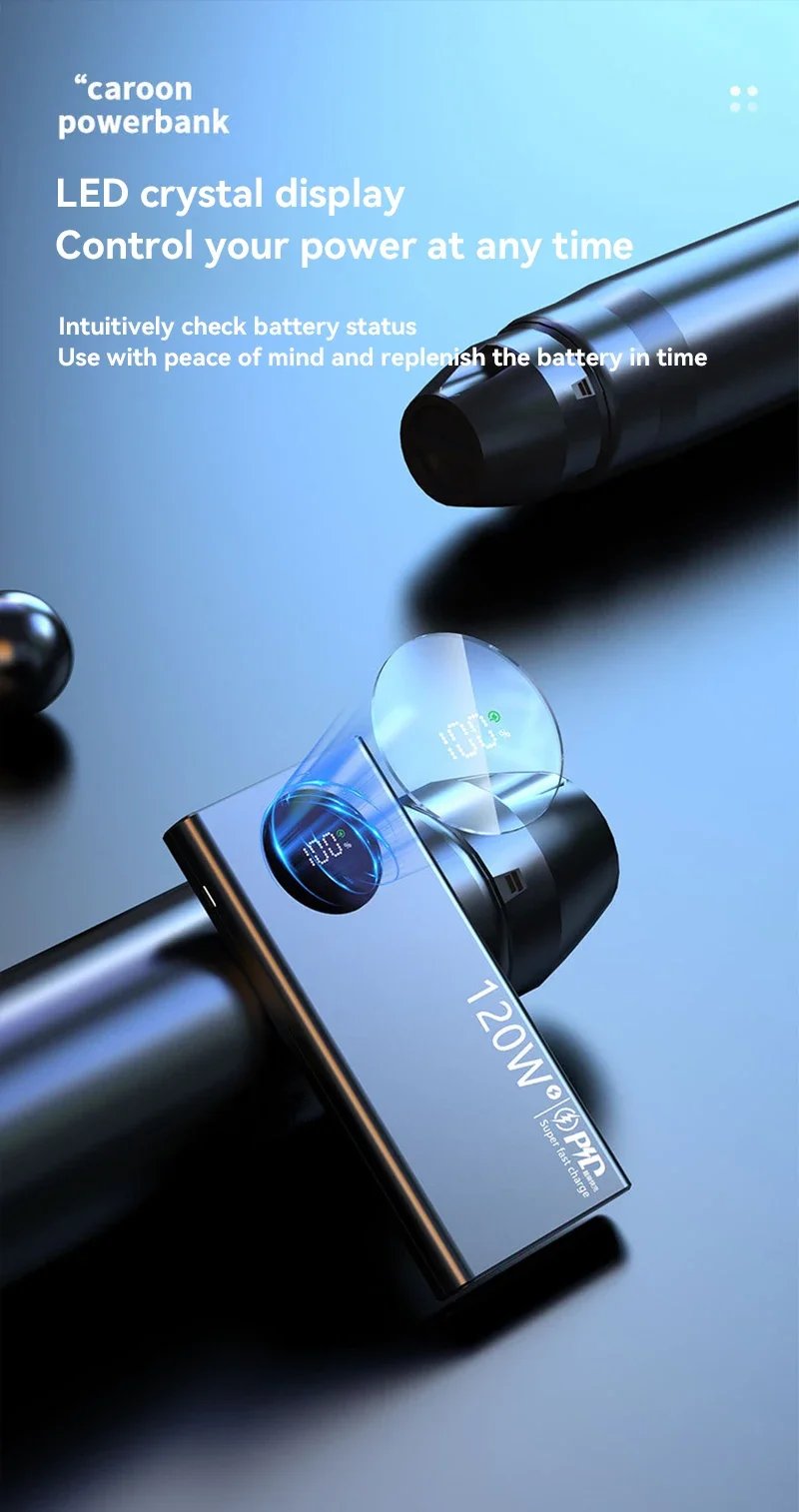 Xiaomi 120W  50000mAh  High Capacity Power Bank Fast Charging Powerbank Portable Battery Charger For iPhone Samsung Huawei NEW