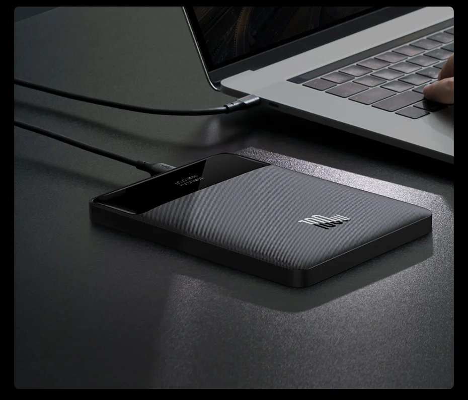 100W Power Bank 20000mAh Type C PD Fast Charging Powerbank Portable External Battery Charger for Notebook with 100W Cable