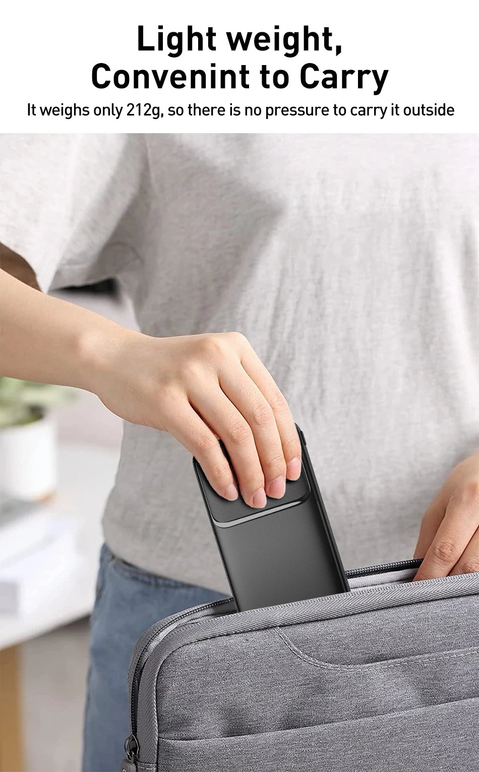 Rocoren Power Bank 10000mAh Portable Charger External Battery PoverBank 10000 Fast Charging Powerbank For iPhone Xiaomi mi POCO