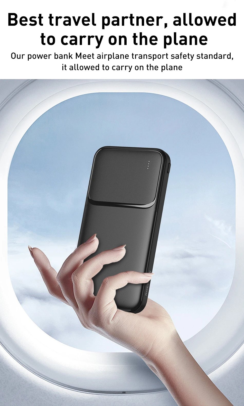 Rocoren Power Bank 10000mAh Portable Charger External Battery PoverBank 10000 Fast Charging Powerbank For iPhone Xiaomi mi POCO