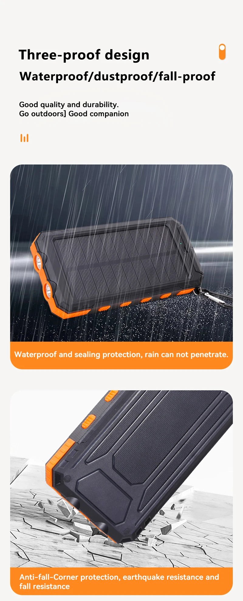 200000mAh Solar Power Bank Outdoor Wild Fishing Camping Large Capacity Backup Power Portable With Compass Supply Rapid Charging