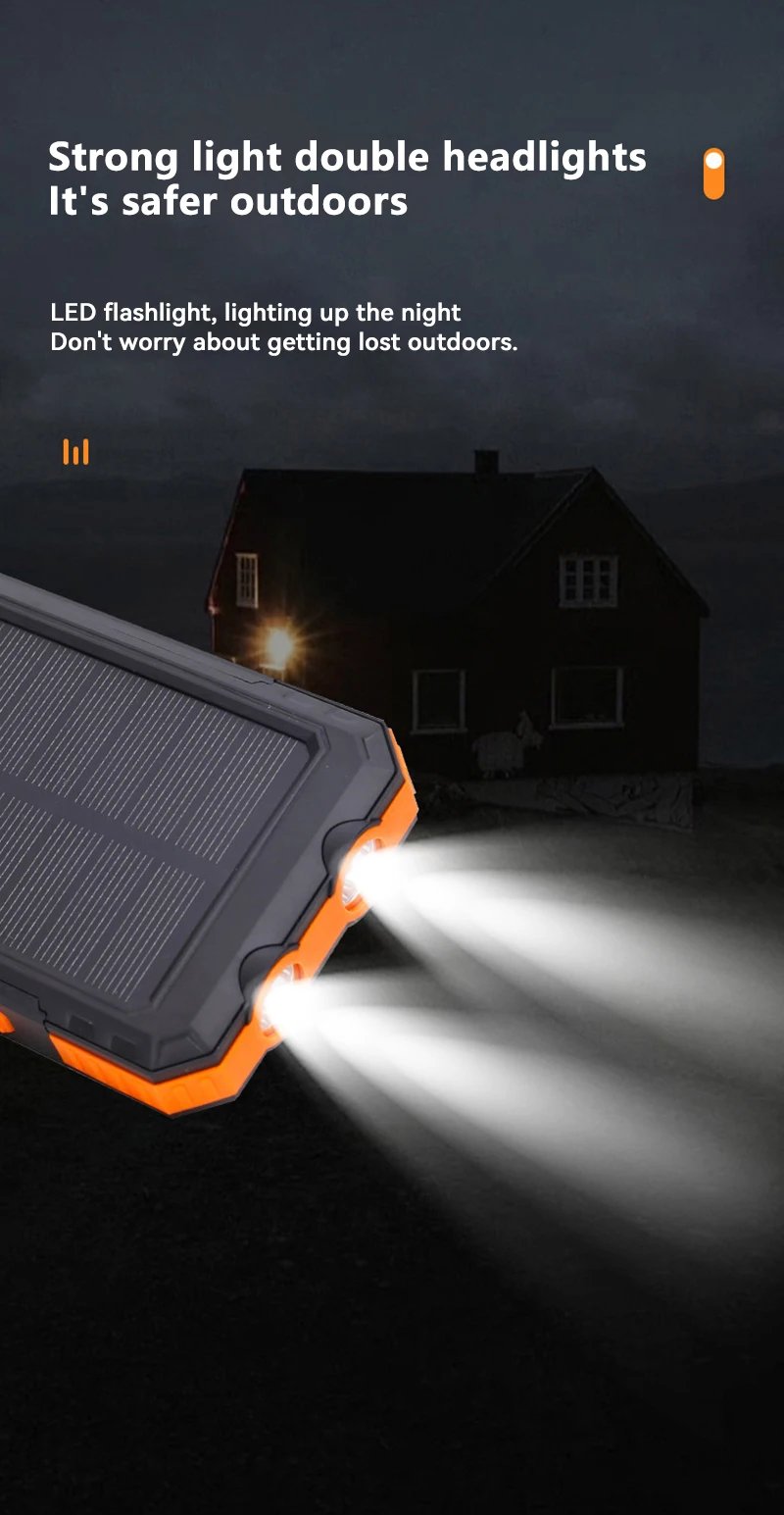 200000mAh Solar Power Bank Outdoor Wild Fishing Camping Large Capacity Backup Power Portable With Compass Supply Rapid Charging