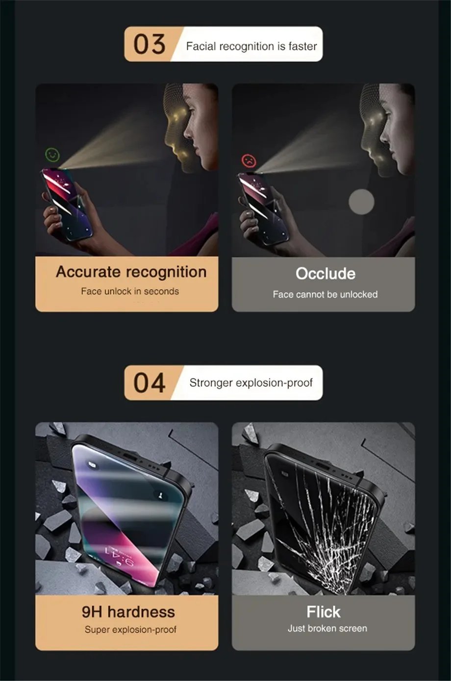 1-4Pcs Anti-spy Tempered Glass for IPhone 15 14 13 12 11Pro Max Full Cover Privacy Screen Protector For iPhone X XS Max XR Glass