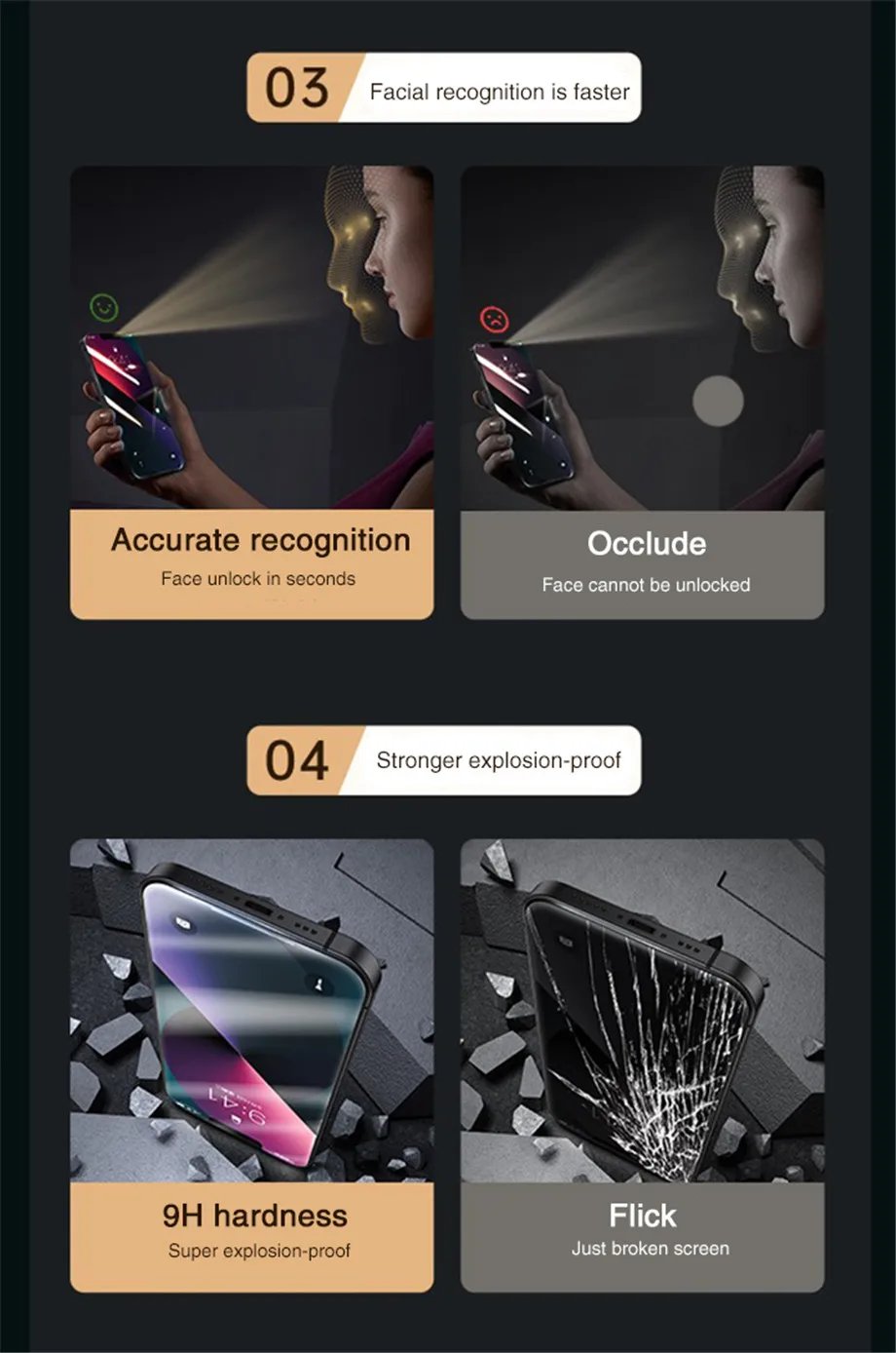 5PCS Anti-Spy Glass For iPhone 15 14 13 12 11 PRO MAX Privacy Screen Protectors For iPhone XS Max XR 7 8 Plus SE Tempered Glass