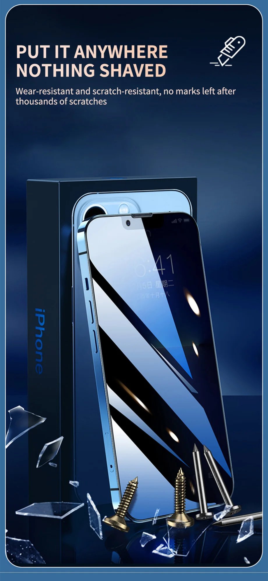 1-4Pcs Privacy Screen Protector for iPhone 14 13 11 12 Pro Max Mini 7 8 Plus Anti-spy Protective Glass for iPhone 15 X XR XS MAX