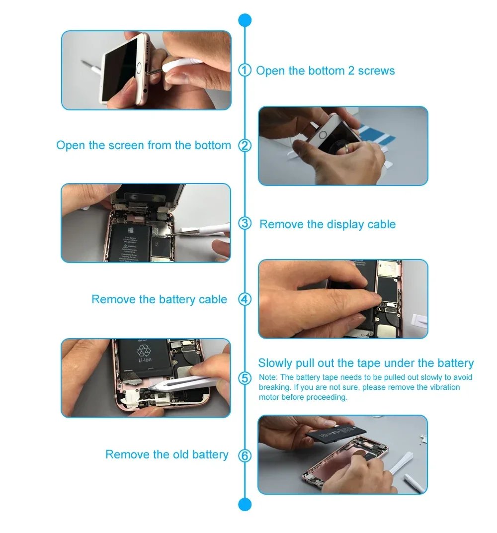 New 0 Cycle Replacement Bateria For iPhone 5 5S SE 6 6S 7 8 Plus X XR XS Max 11 12 13 14 P 14 Pro max mini Mobile Phone Battery
