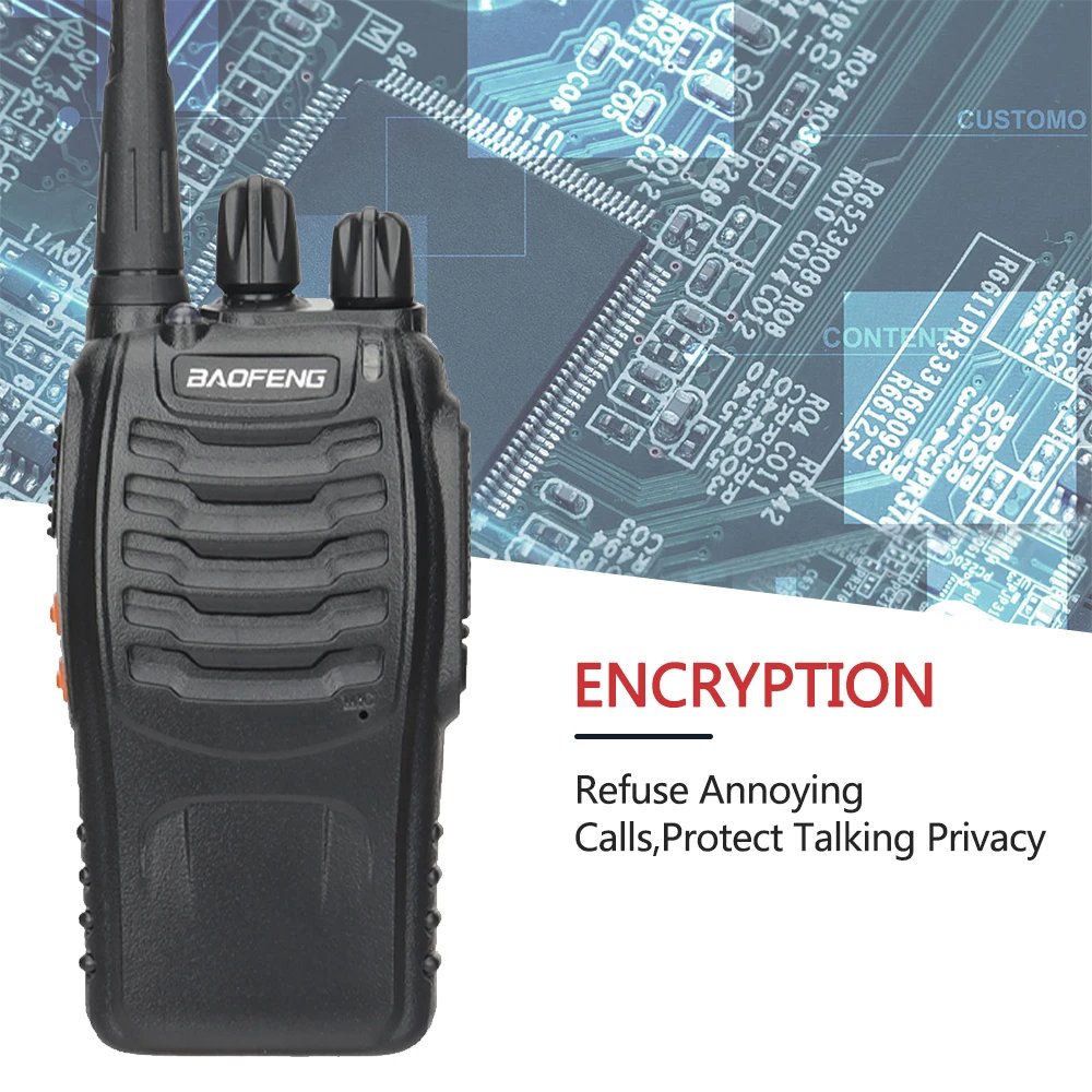 1/2 PCS BF 888S Walkie Talkie UHF 400 470MHz 888s Long Range Two Way Ham Radios Transceiver for Hunting Hotel